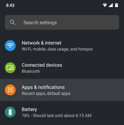 click on apps