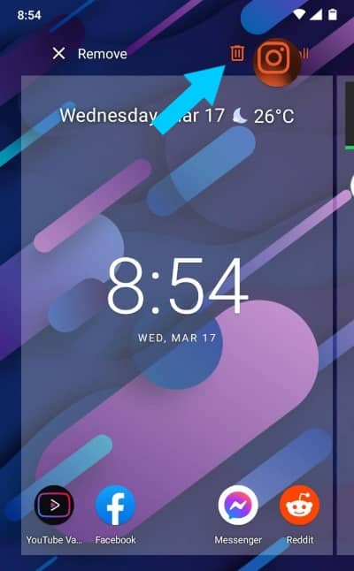 uninstall instagram app