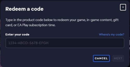 redeem a code