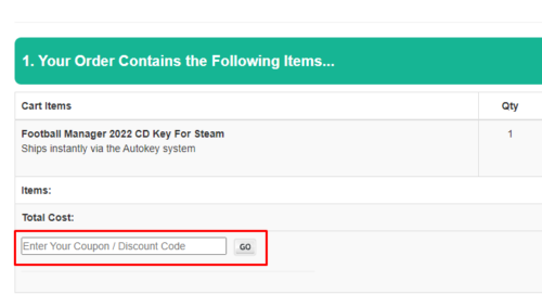 Apply the CD Key Discount Code