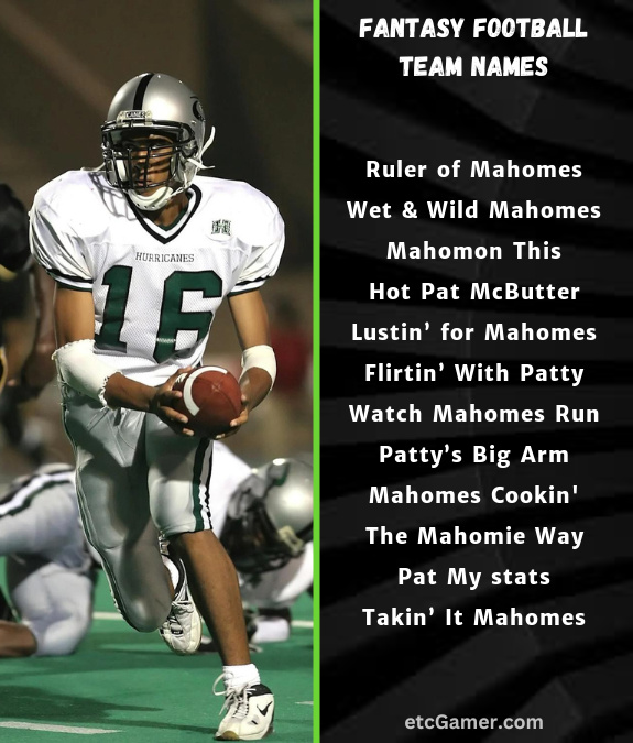 patrick mahomes fantasy names football team nfl 2025