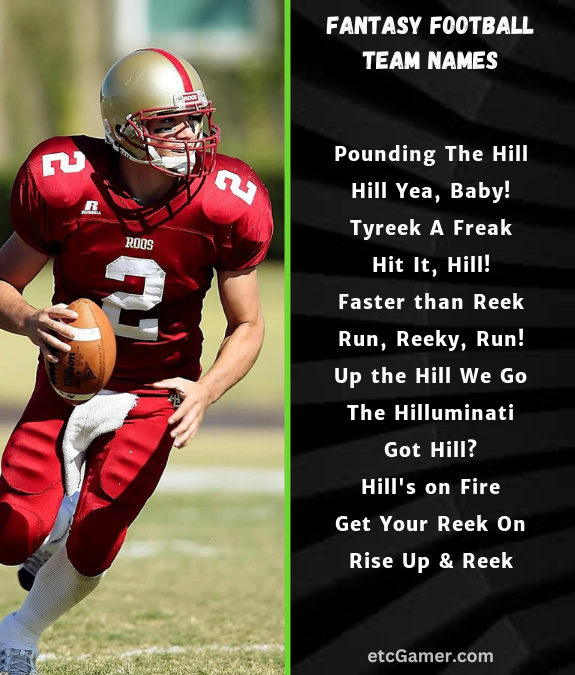 tyreek hill fantasy names football team nfl 2025