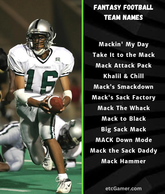 khalil mack fantasy names football team nfl 2025