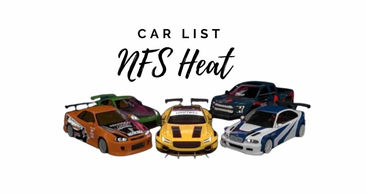 need for speed heat car list