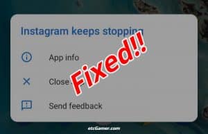 instagram keeps saying try again later