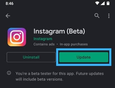 update instagram to fix instagram keeps crashing error