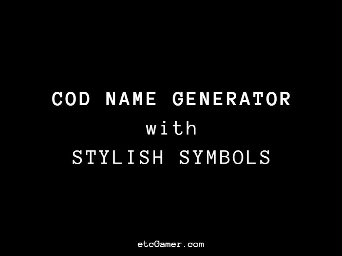 COD Name Generator Online + Funny COD Names 😍🔥