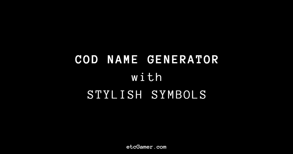 cod name generator best cool funny cod names