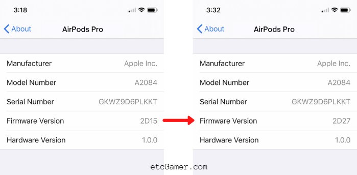 update airpods firmware