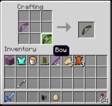repairing bow using a crafting table