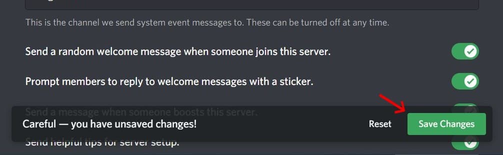 click on save changes to save server name