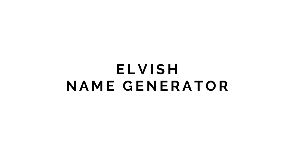 elvish name generator featured image