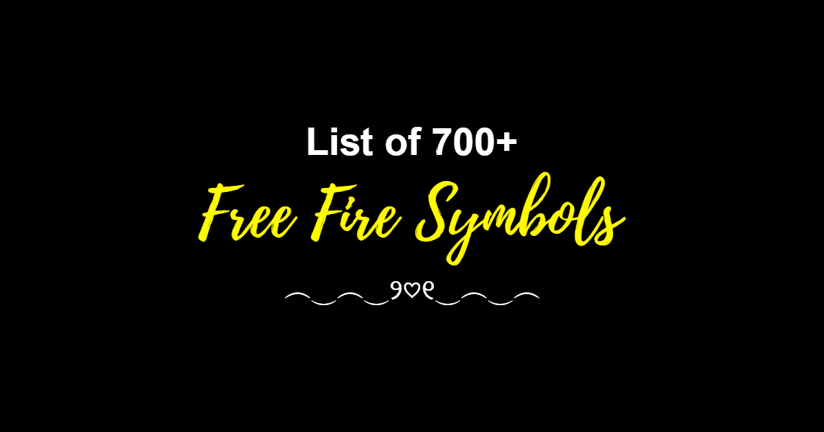 free fire symbols
