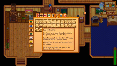 secret note stardew valley
