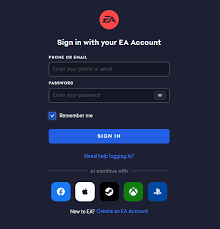sign in with your ea account