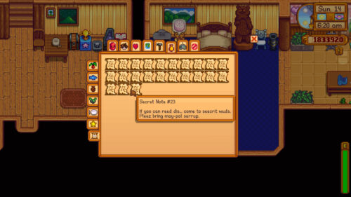 secret note stardew valley