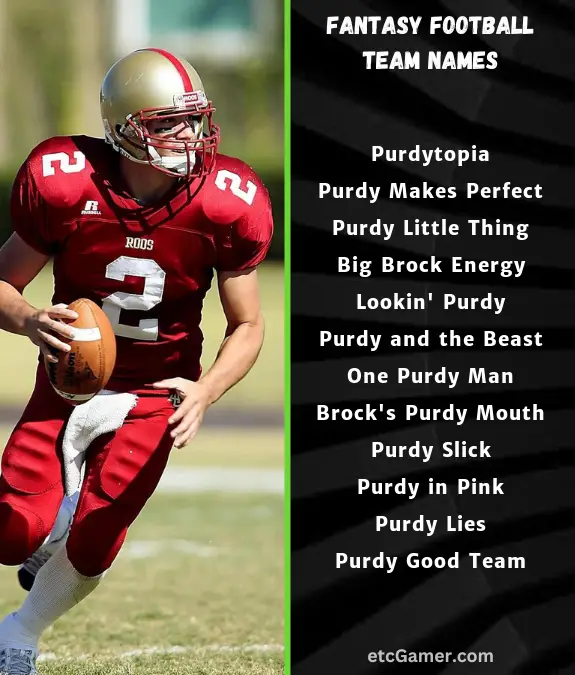 brock purdy fantasy names football team nfl 2024